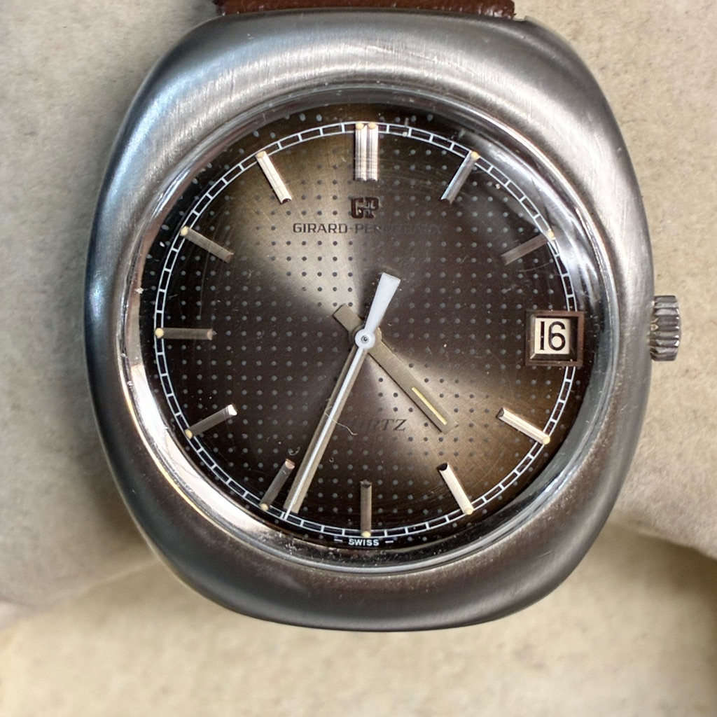 Rare Working 1970's Girard Perregaux Quartz Model 9444 Watch Cal 352 New Leather